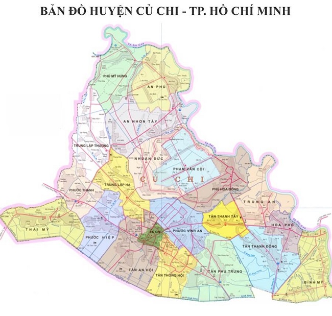 bản đồ các xã huyện củ chi